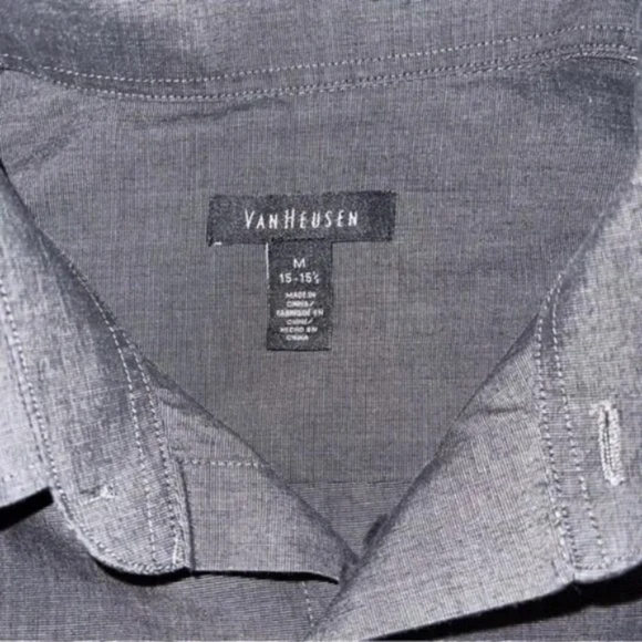Van Heusen Men's Dark Grey Button Down Shirt - Picture 3 of 6